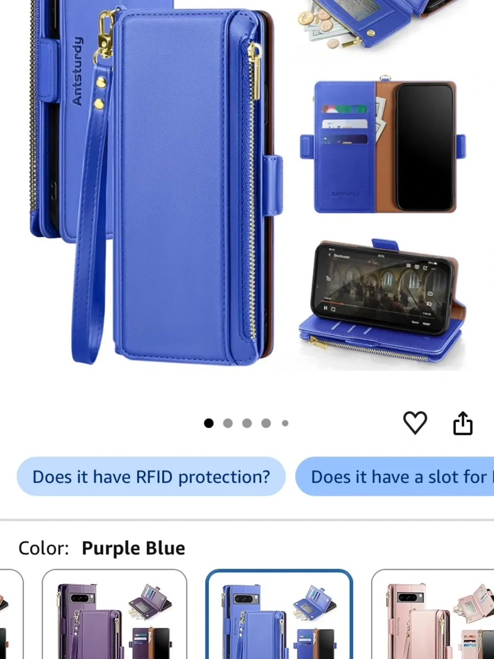 Pixel 8 pro Wallet Phone Case for Pixel - Purple Blue